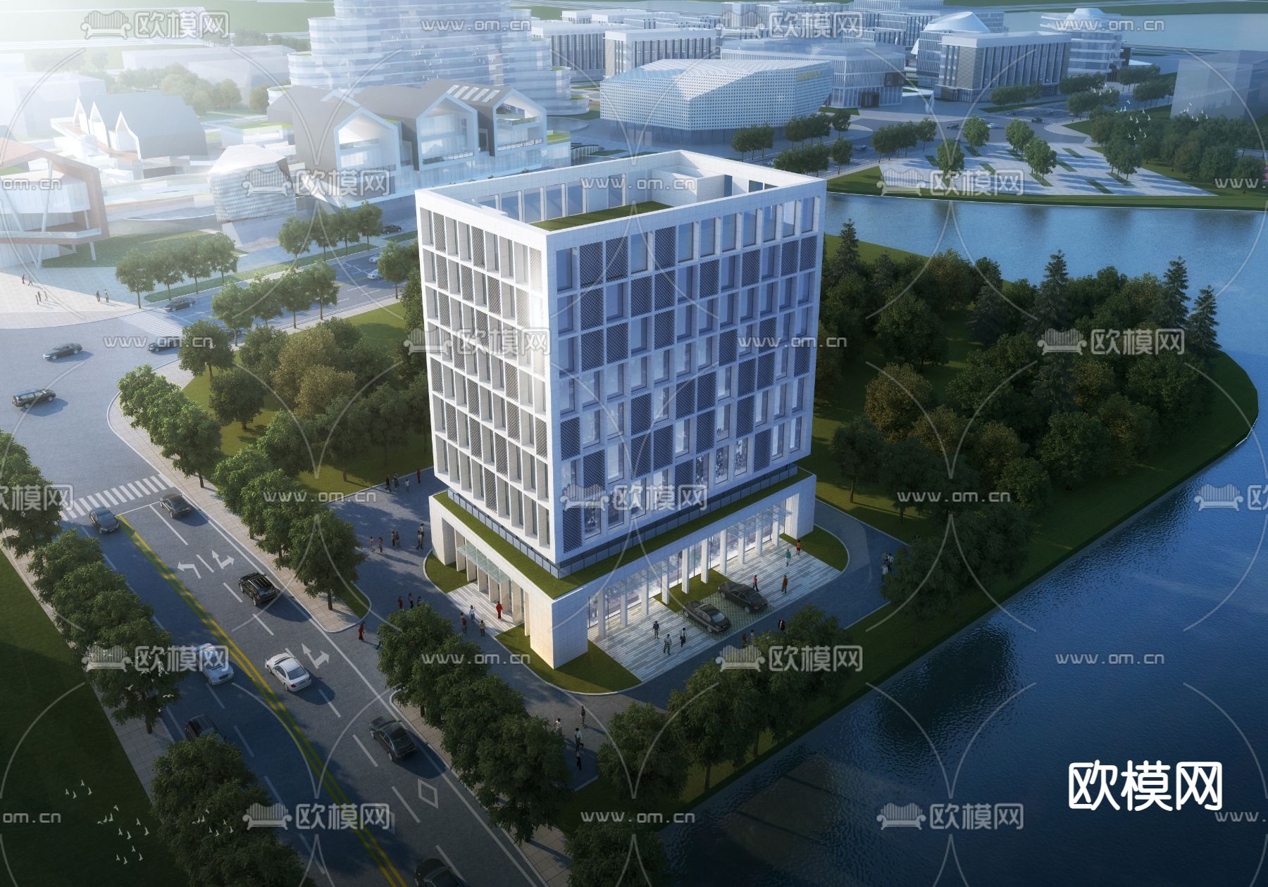 办公楼 写字楼3d模型下载