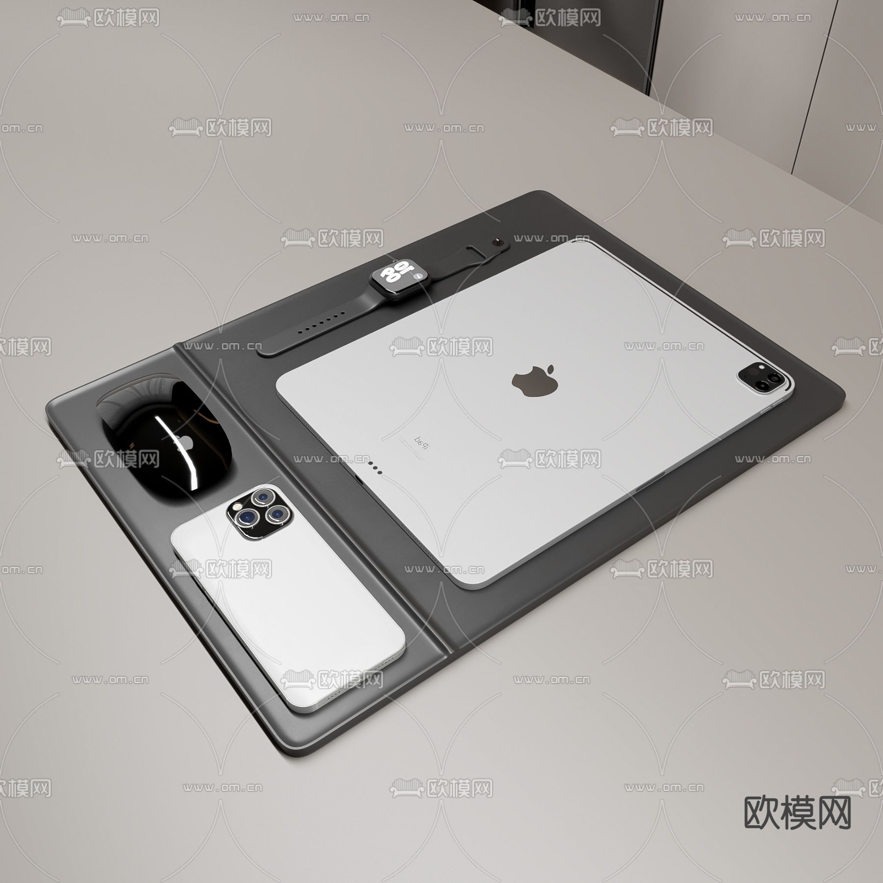 苹果手机 手表 ipad 办公用品3d模型下载
