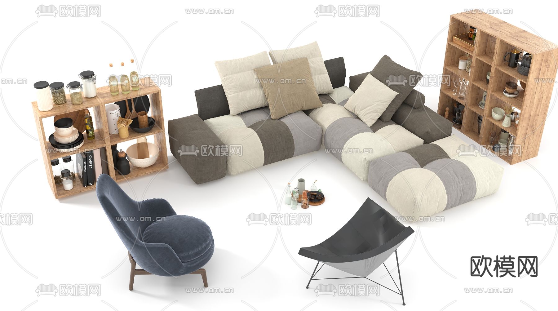组合沙发3d模型下载