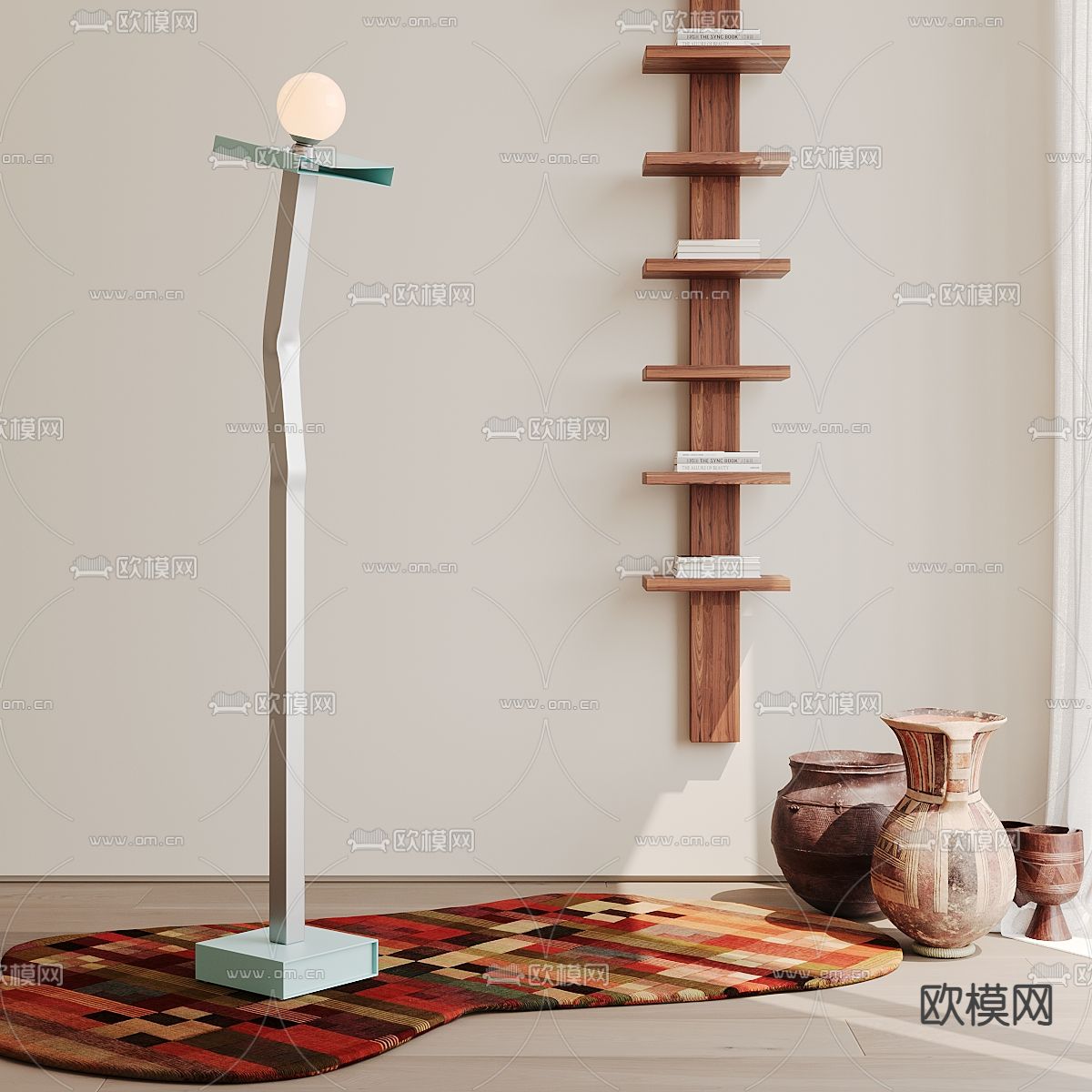 中古落地灯3d模型下载