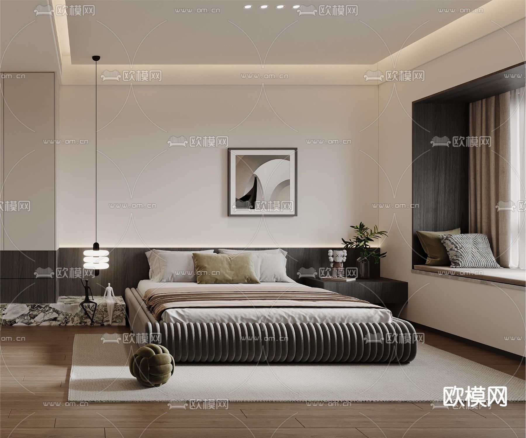 卧室 主卧 主人房3d模型下载（渲染图4）