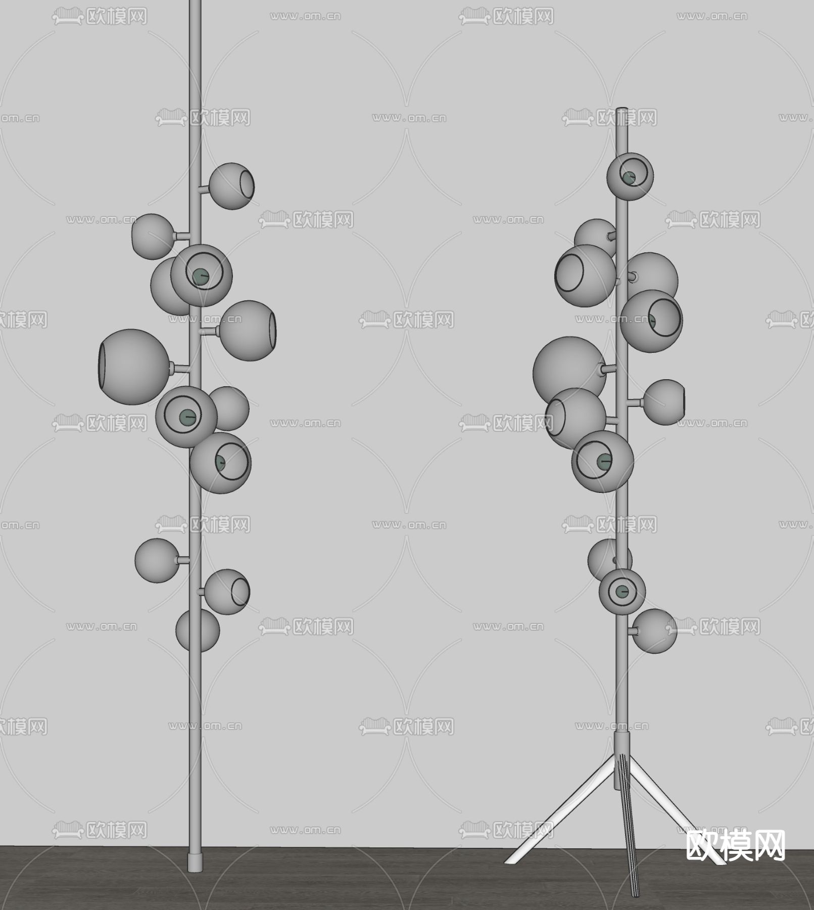 现代落地灯su模型下载（渲染图1）
