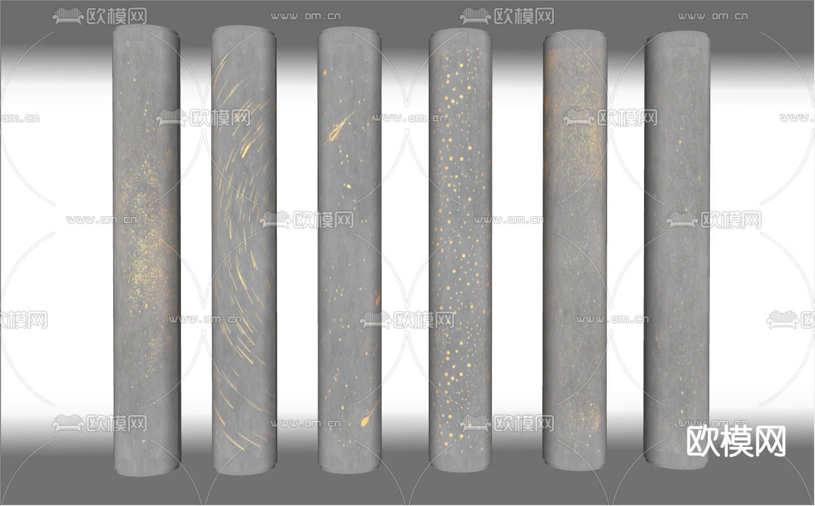 混凝土灯柱 镂空混凝土su模型下载（渲染图1）