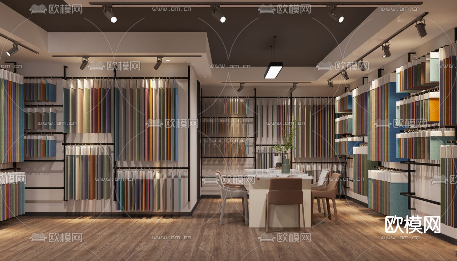 家纺布料店su模型下载（渲染图2）