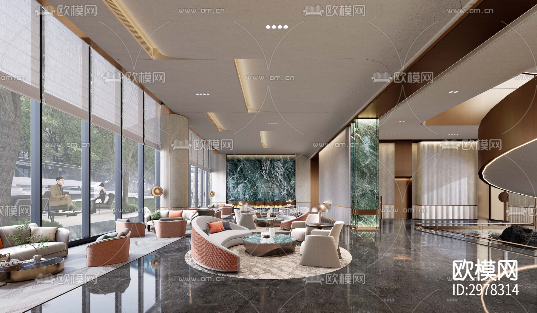 CCD-售楼处cad施工图下载（渲染图1）