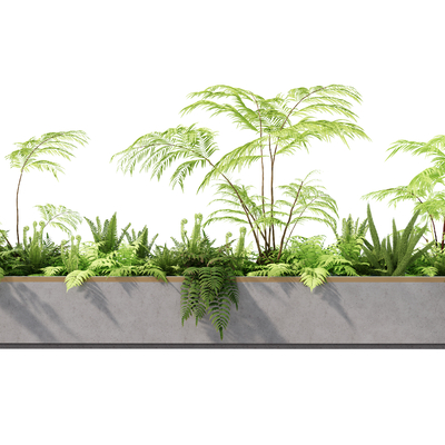  绿植花箱 花池花坛su模型 