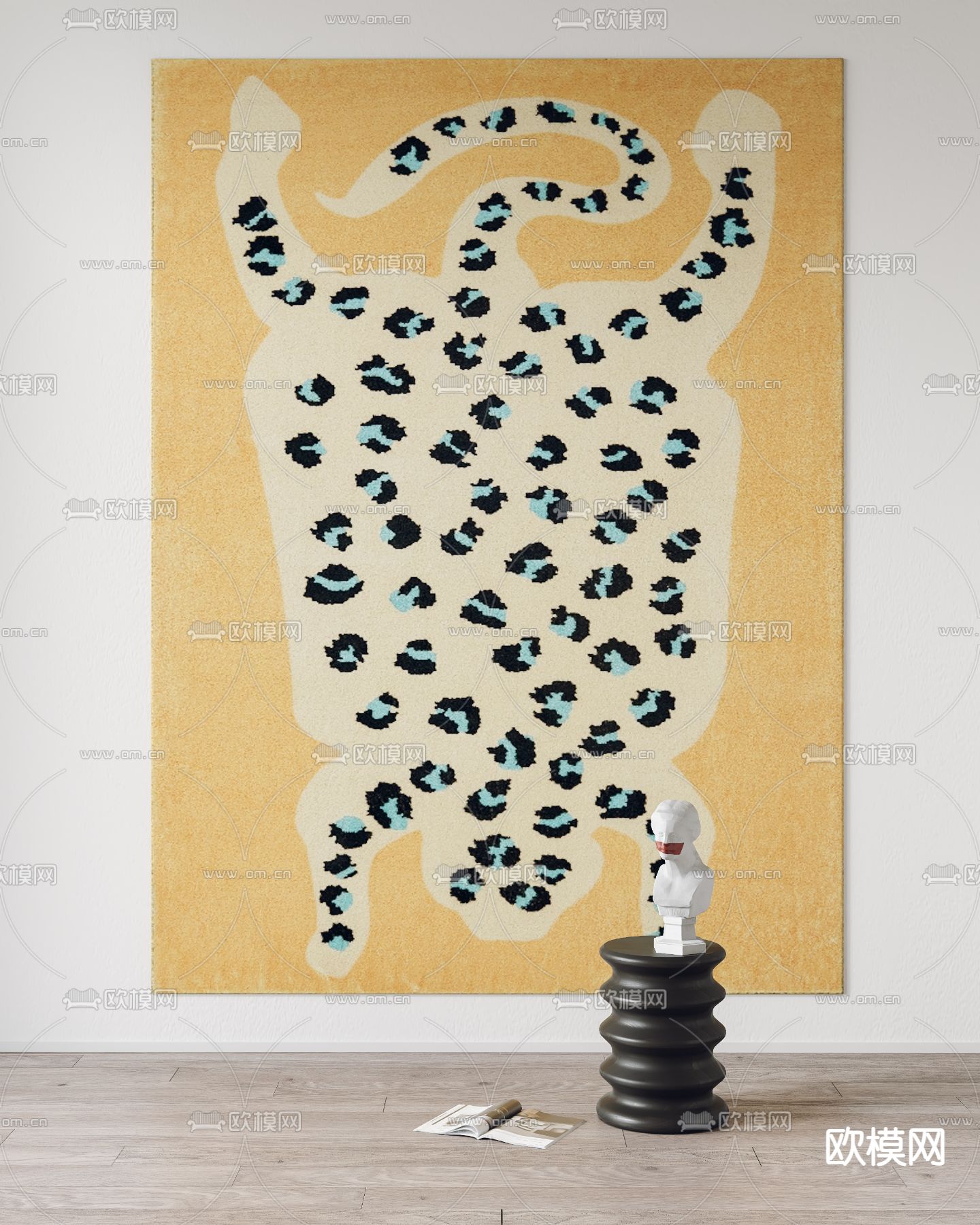 侘寂地毯 方毯3d模型下载