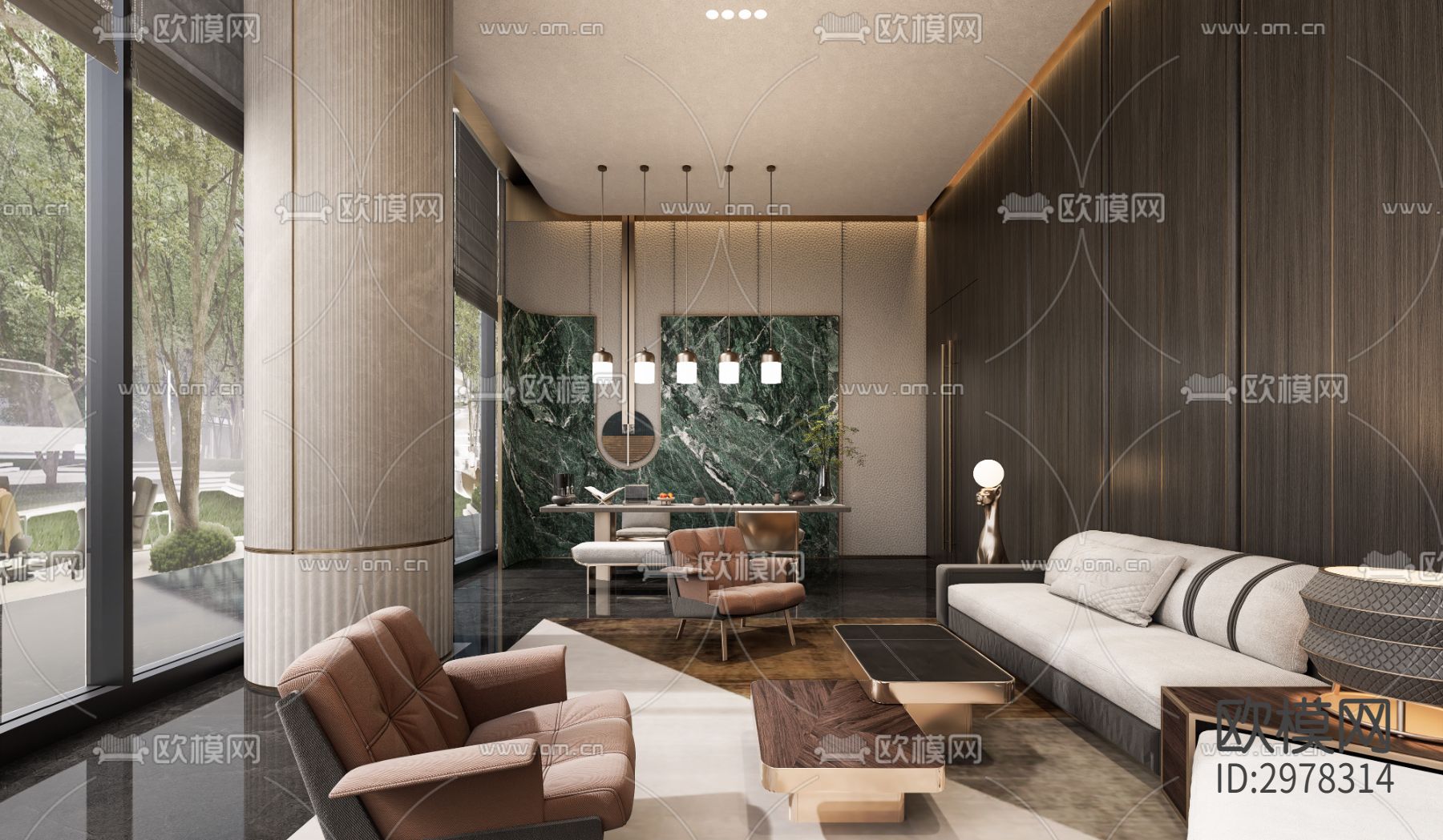 CCD-售楼处cad施工图下载（渲染图3）