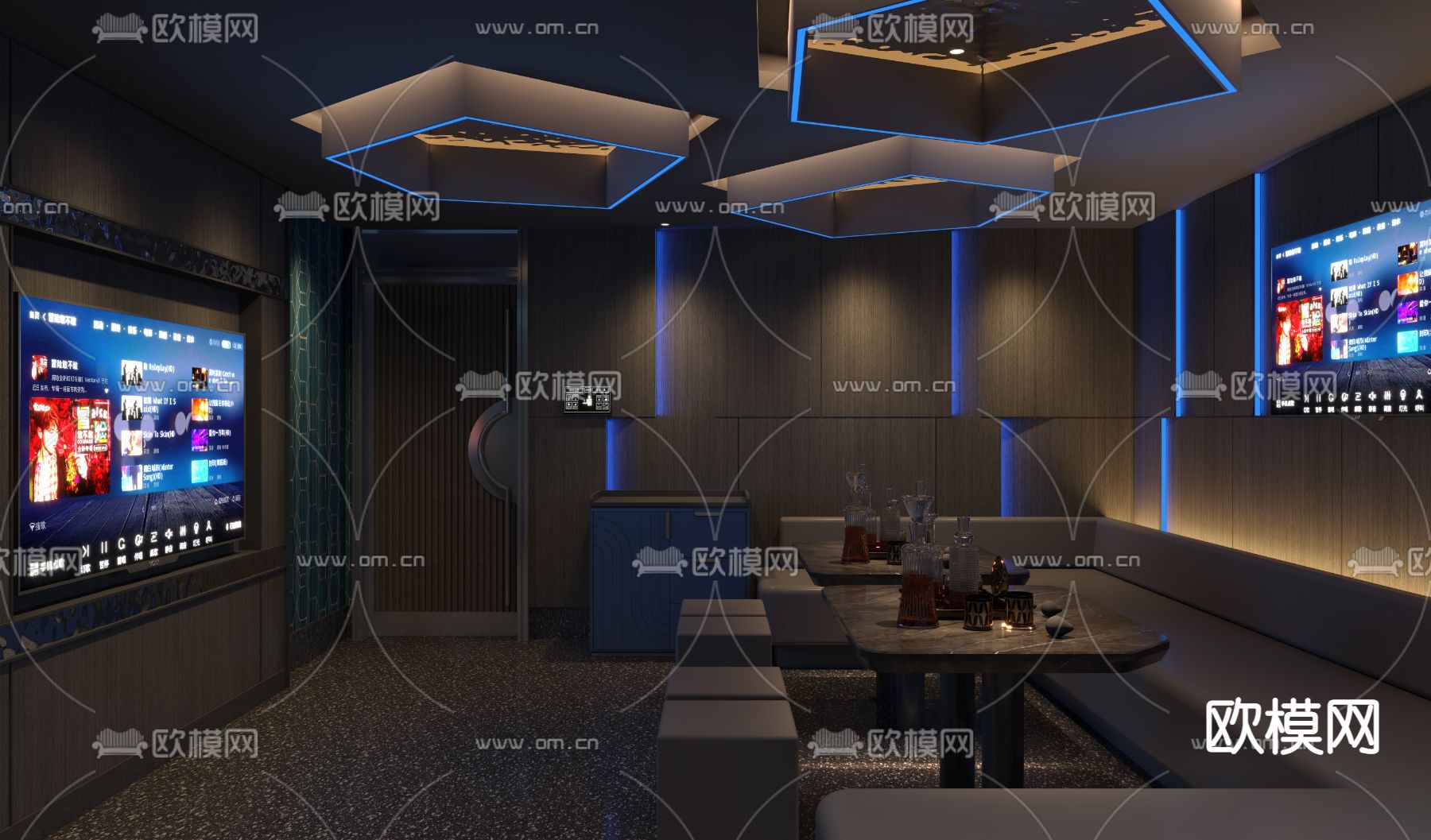 KTV包厢 夜总会 酒吧3d模型下载（渲染图2）