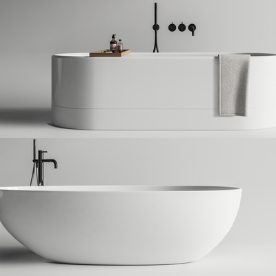 浴缸 浴缸龙头su模型