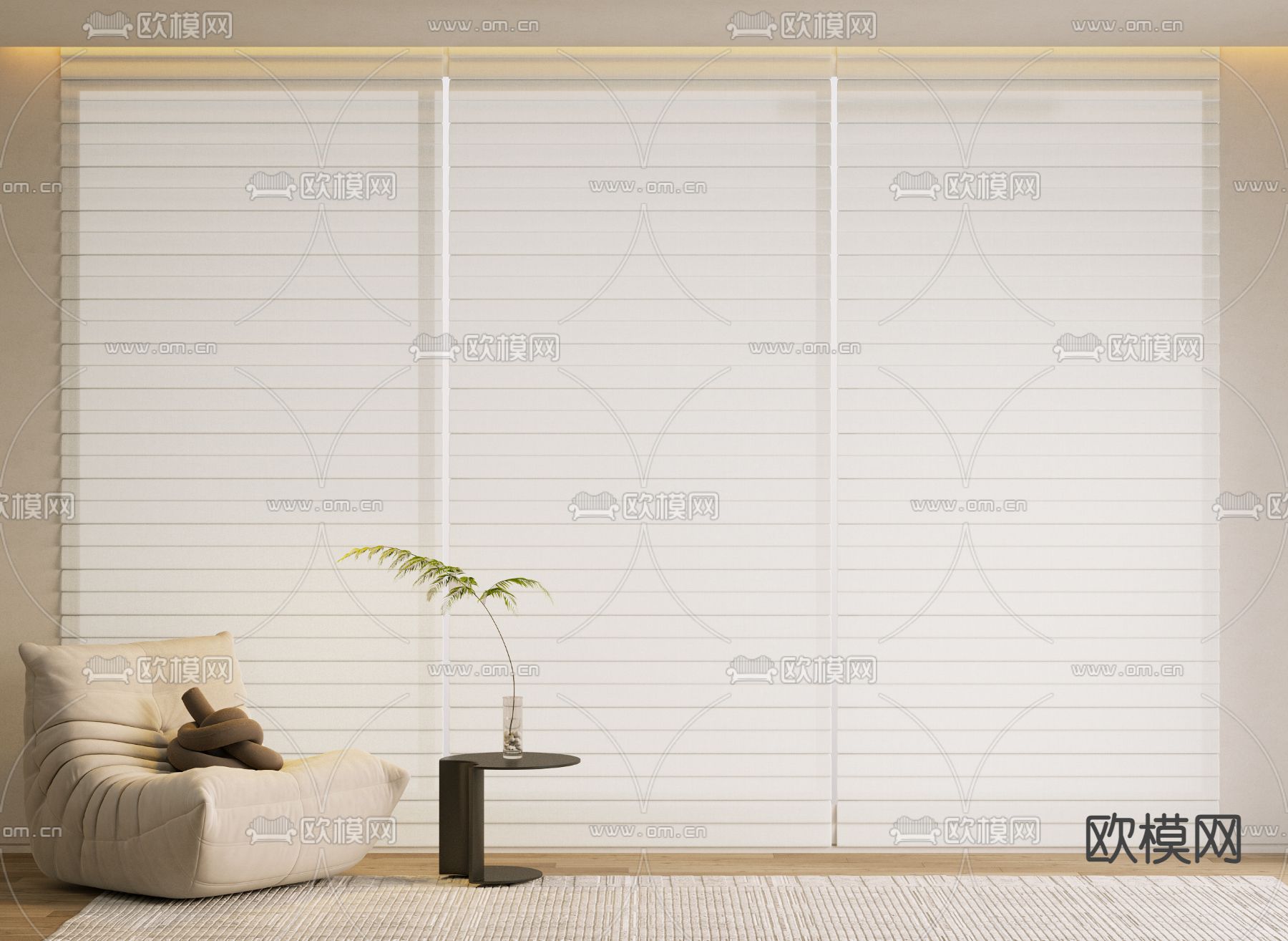百叶帘 窗帘 香格里拉帘 蜂巢帘3d模型下载
