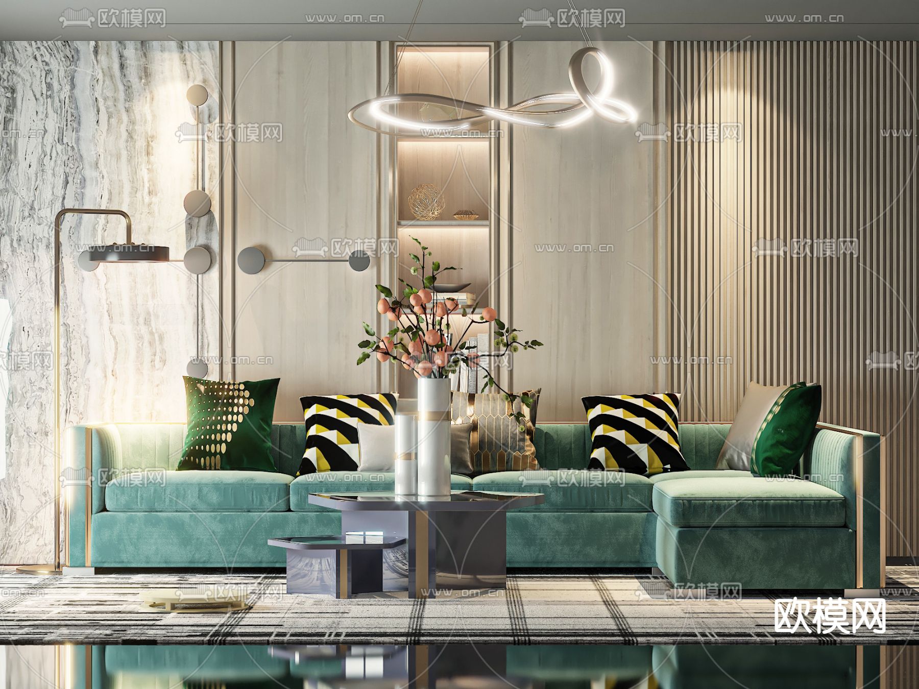 现代组合沙发3d模型下载