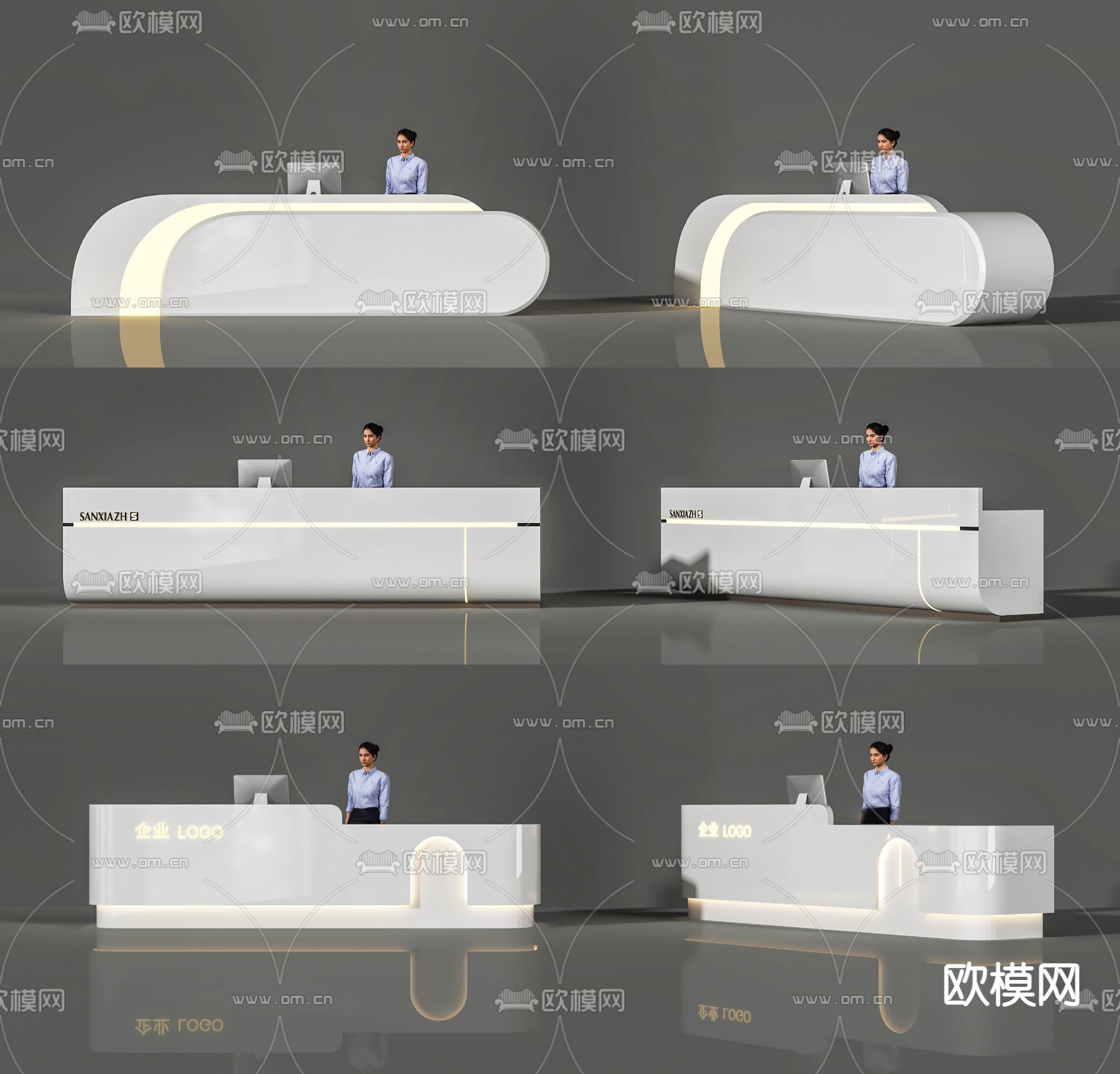接待前台 服务台su模型下载（渲染图2）