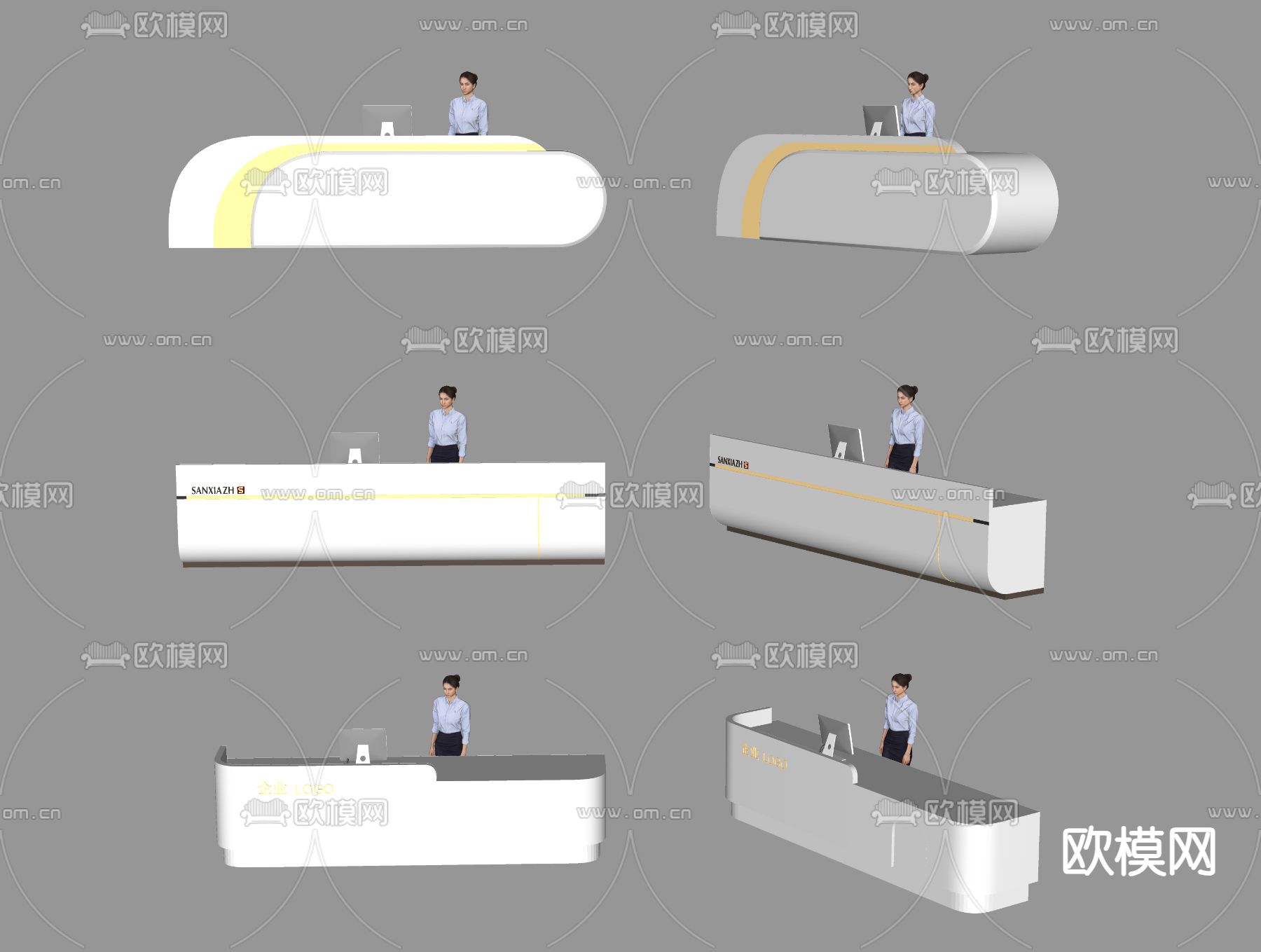 接待前台 服务台su模型下载（渲染图1）