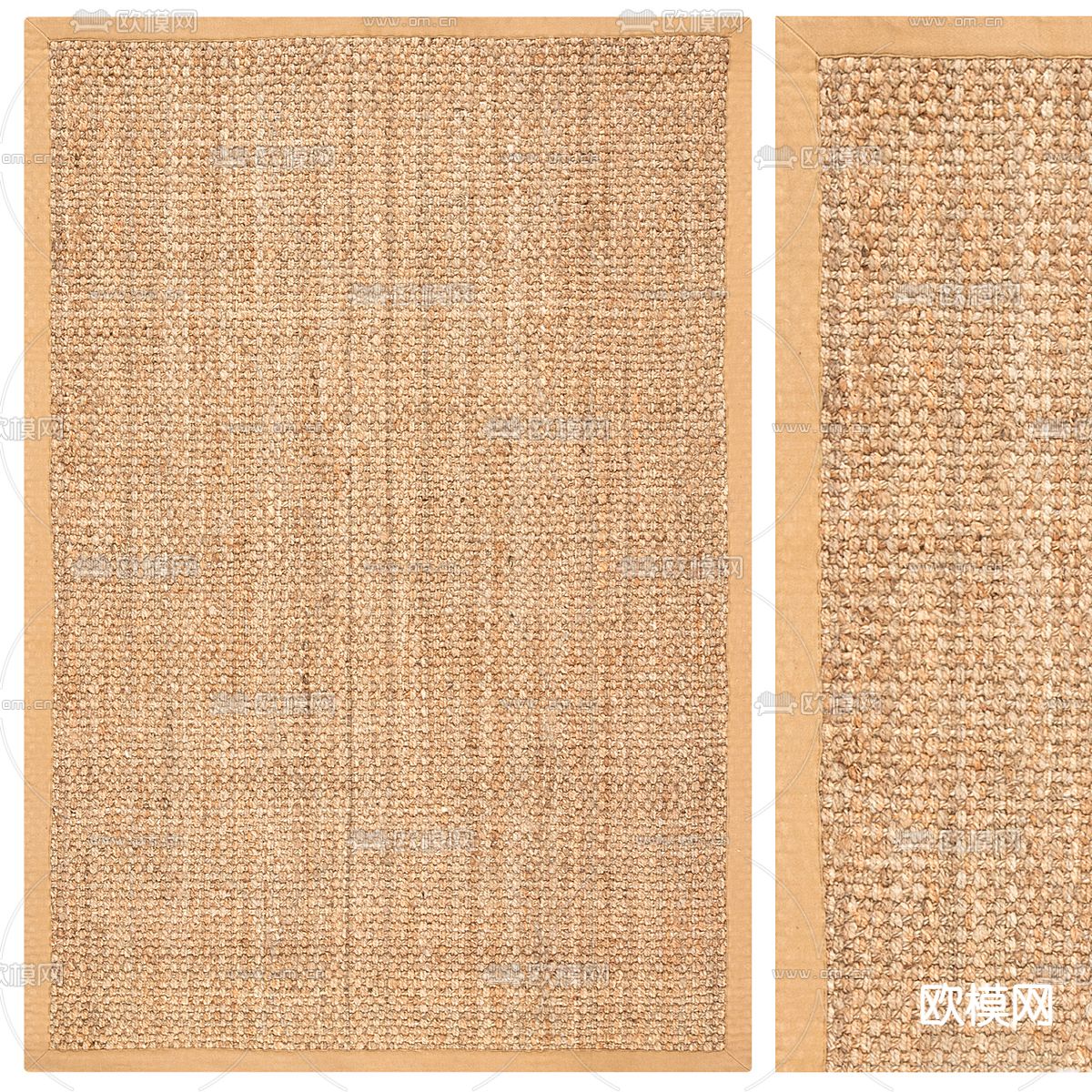 日式地毯 剑麻地毯3d模型下载