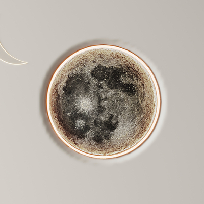  现代月球壁灯su模型 