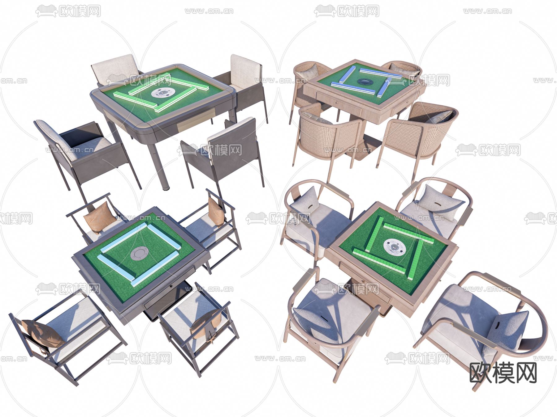 麻将机 麻将桌 棋牌桌su模型下载（渲染图2）