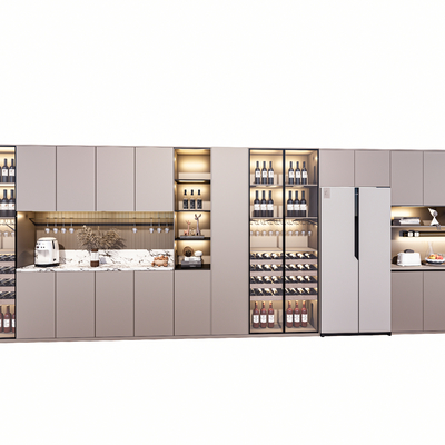 现代酒柜su模型