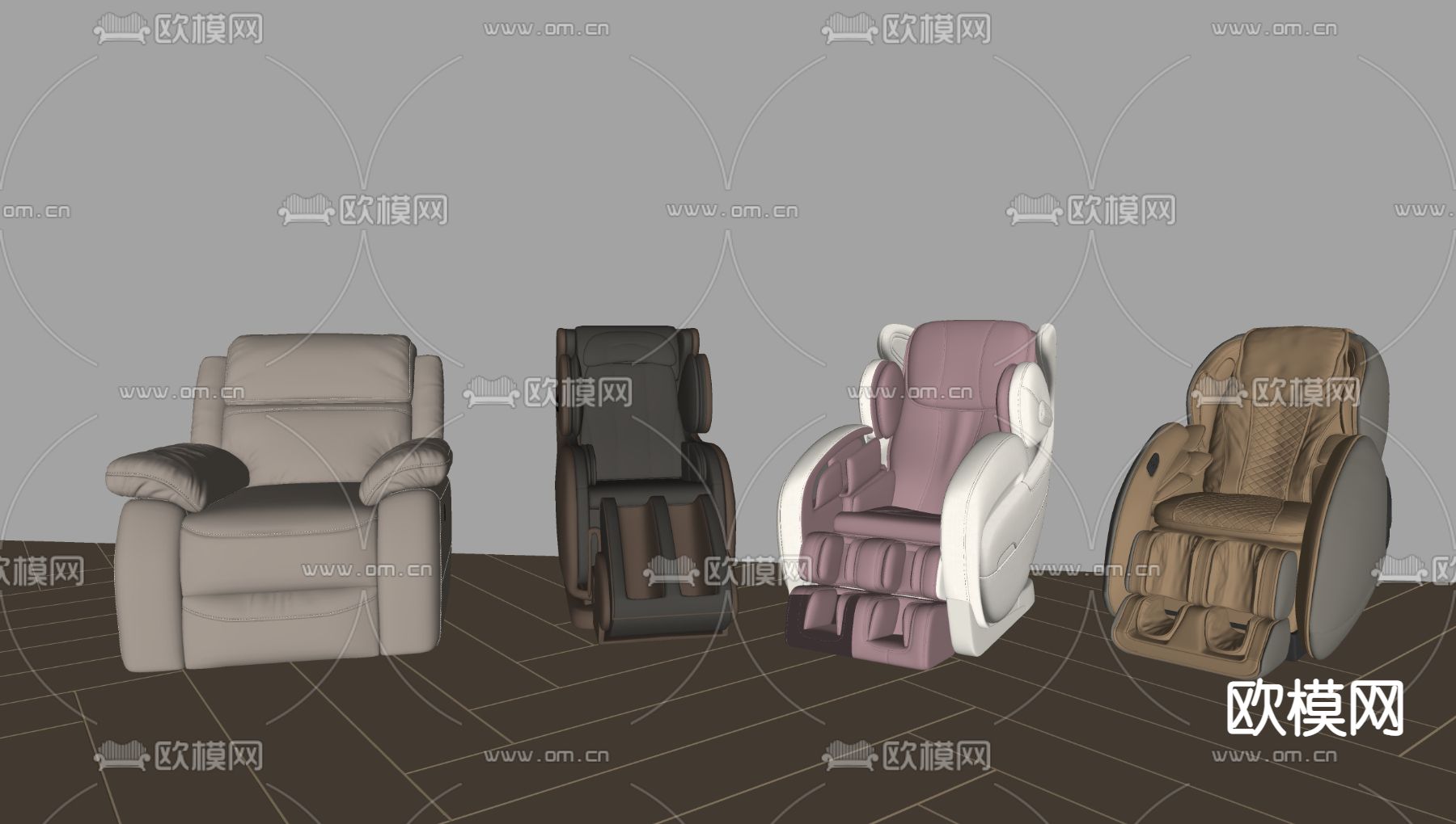 电动按摩椅 美容椅su模型下载（渲染图1）