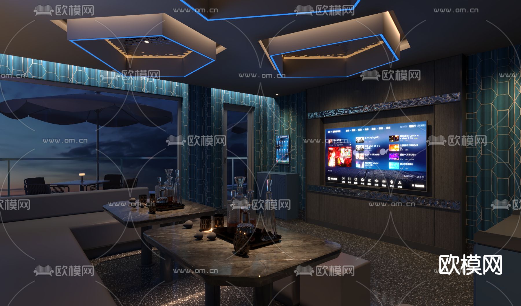 KTV包厢 夜总会 酒吧3d模型下载（渲染图1）