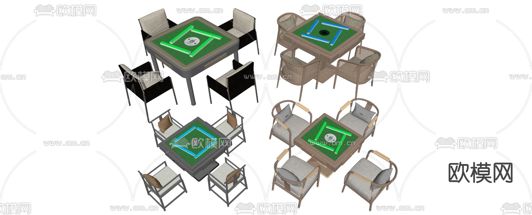 麻将机 麻将桌 棋牌桌su模型下载（渲染图1）