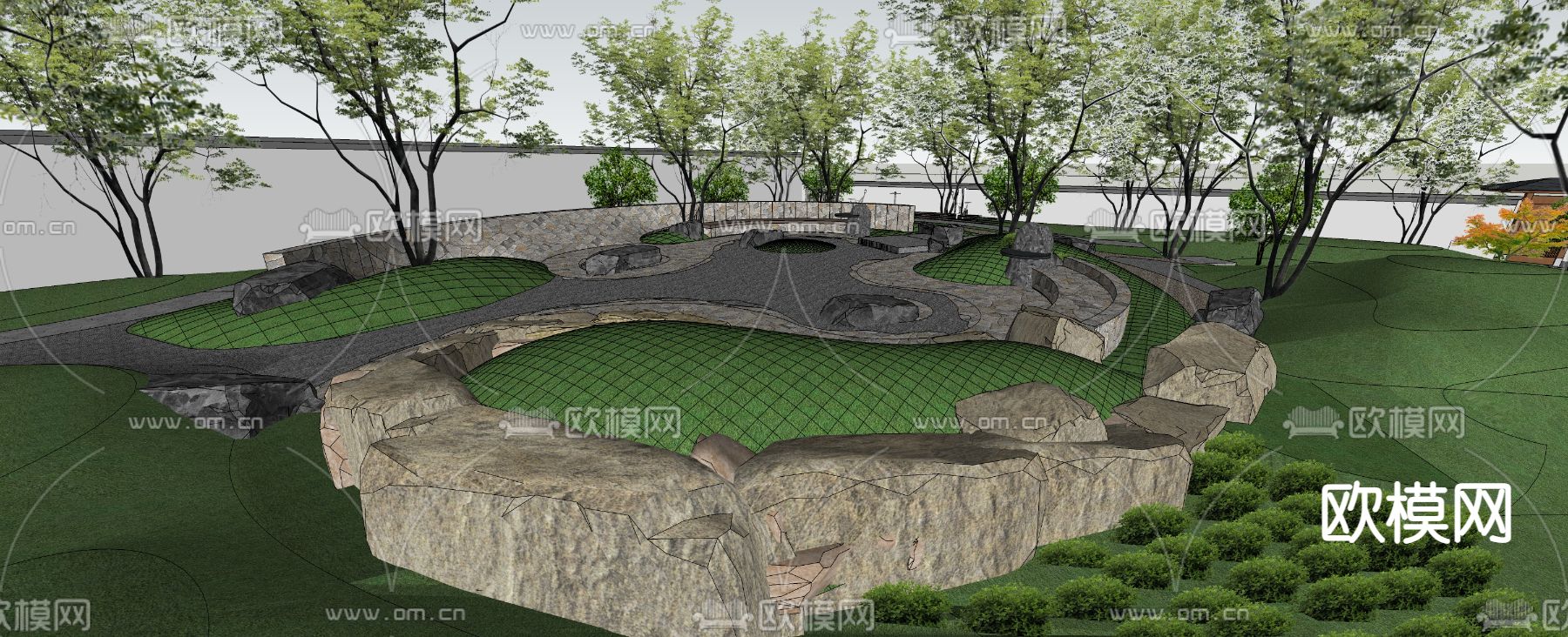 园林景观su模型