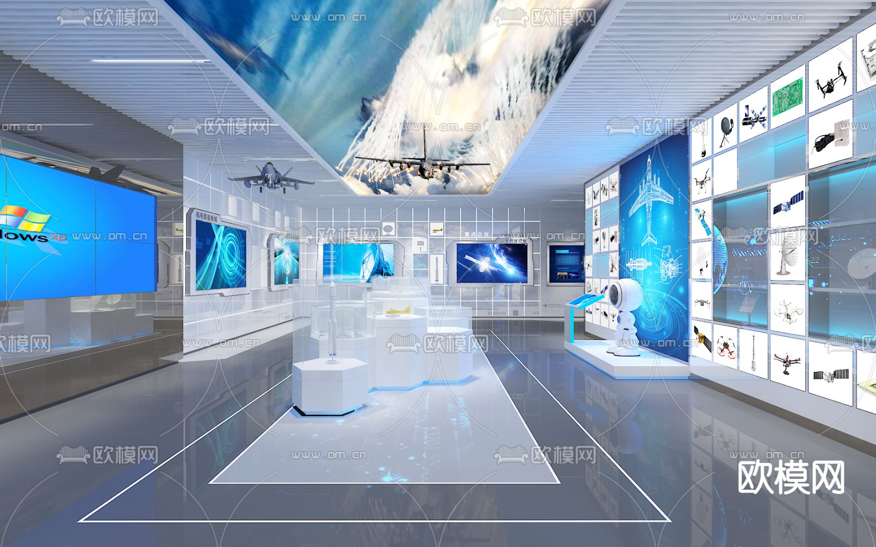 科技企业展厅su模型下载（渲染图4）