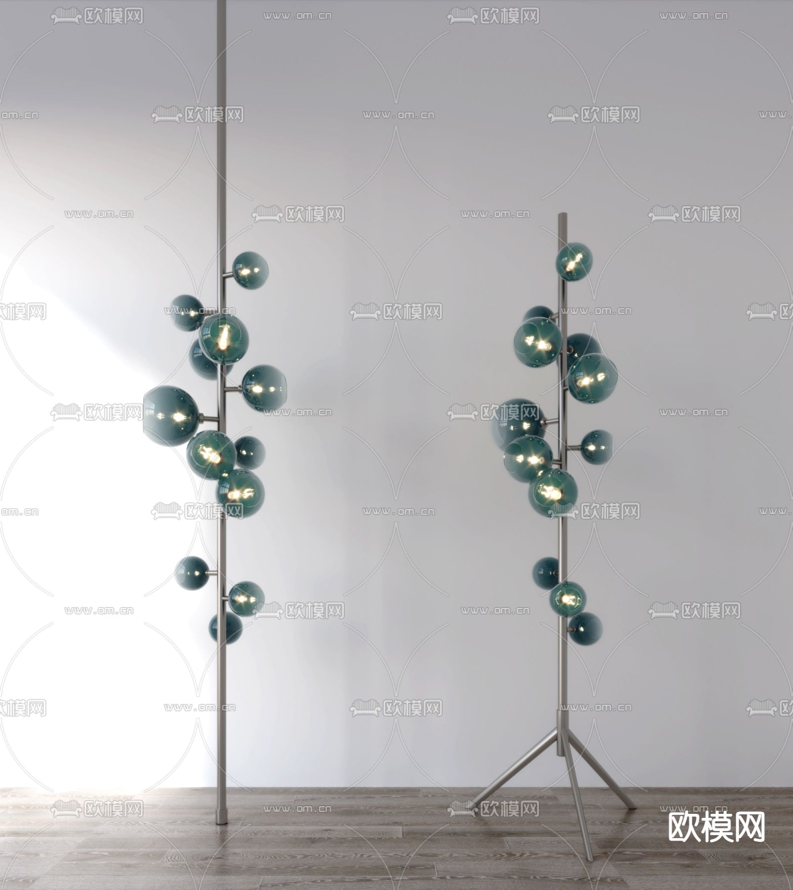 现代落地灯su模型下载（渲染图2）