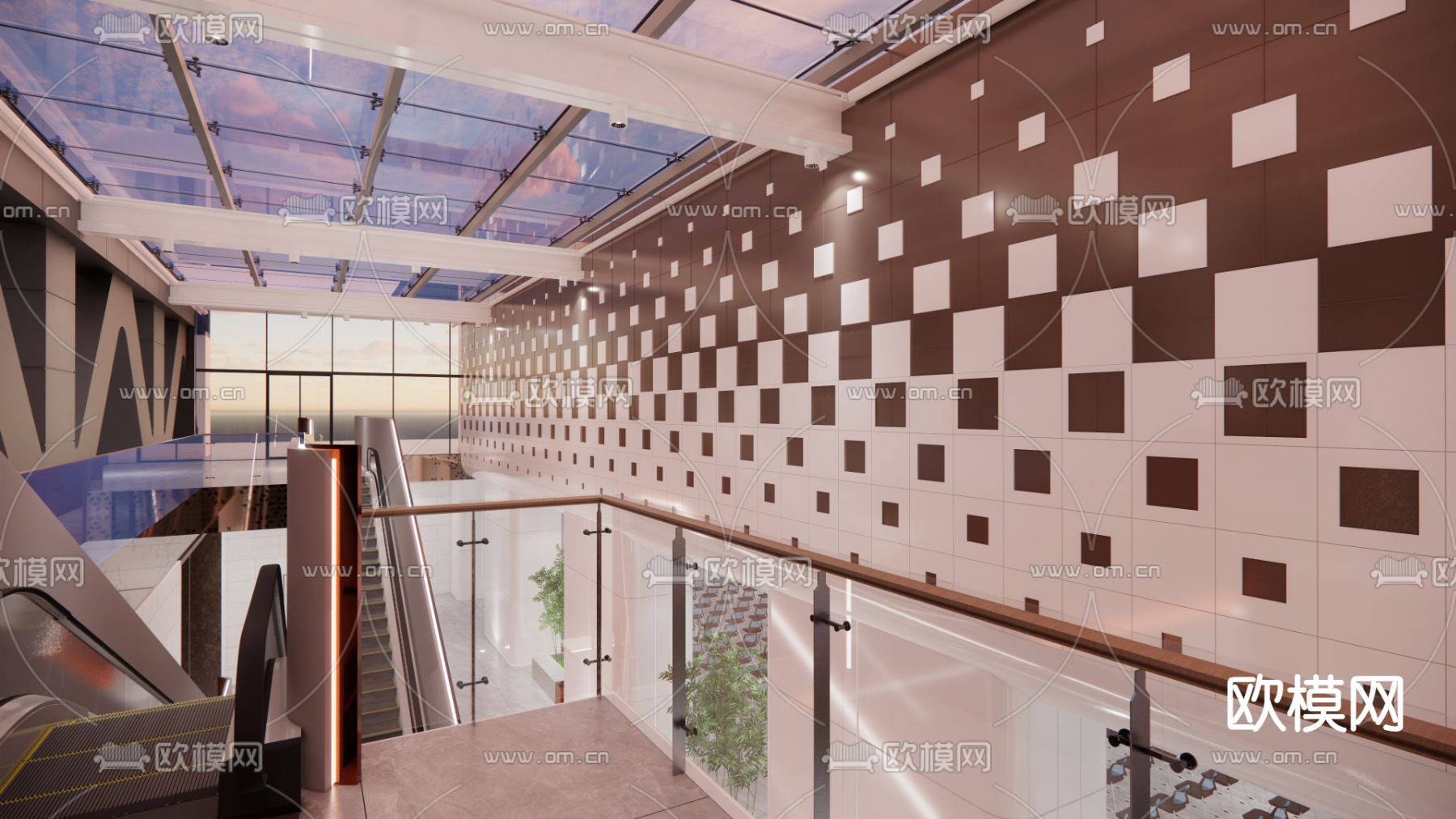 现代简约天台su模型下载（渲染图2）