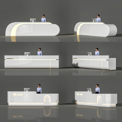  接待前台 服务台su模型 