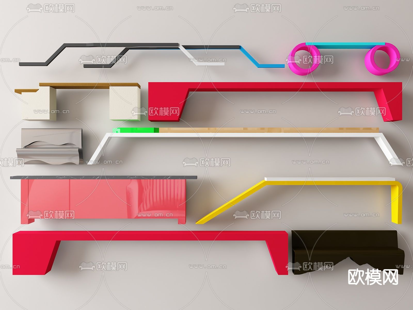 户外长椅 公园椅 公共椅3d模型下载