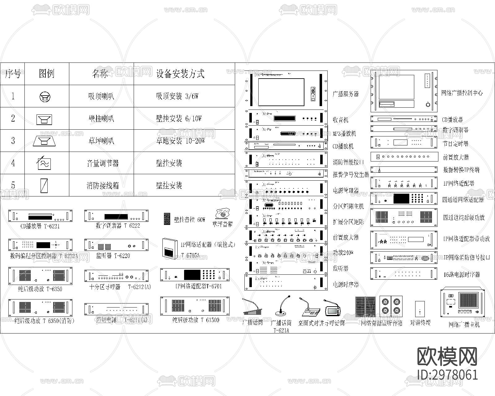 多媒体音响广播弱电cad施工图下载（渲染图8）