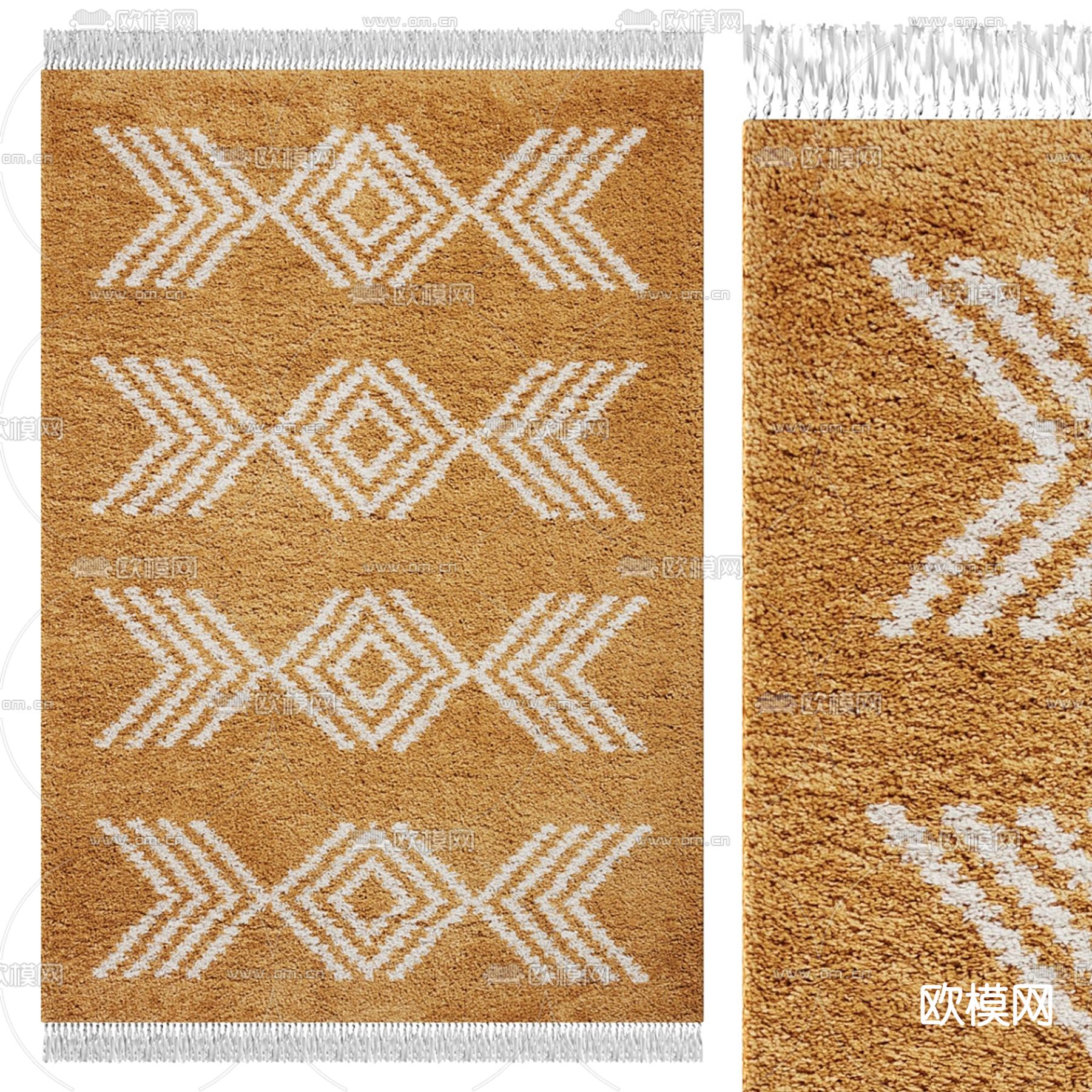 流苏地毯 毛绒地毯3d模型下载