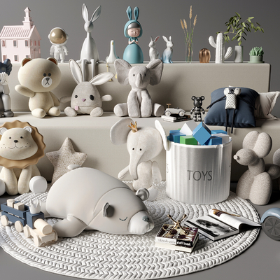  现代玩偶 玩具su模型 