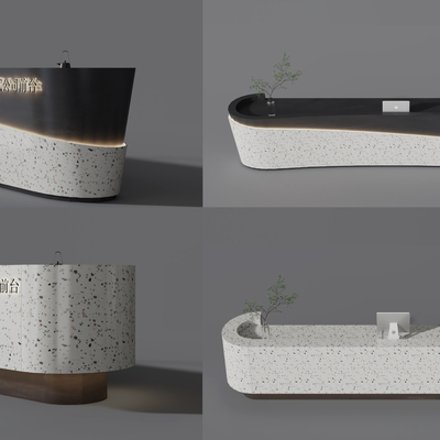  咨询台 前台 接待台su模型 