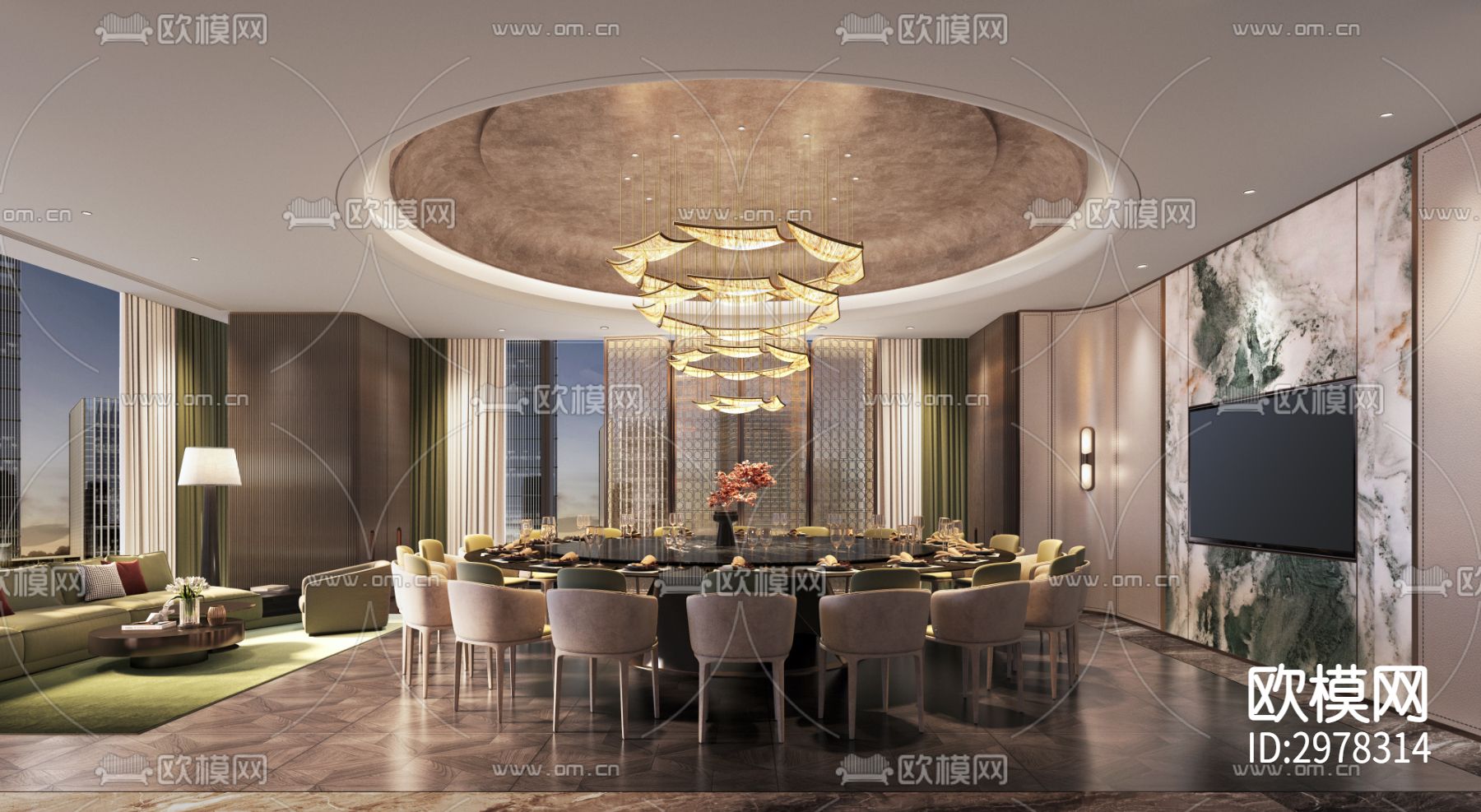 CCD-售楼处cad施工图下载（渲染图2）