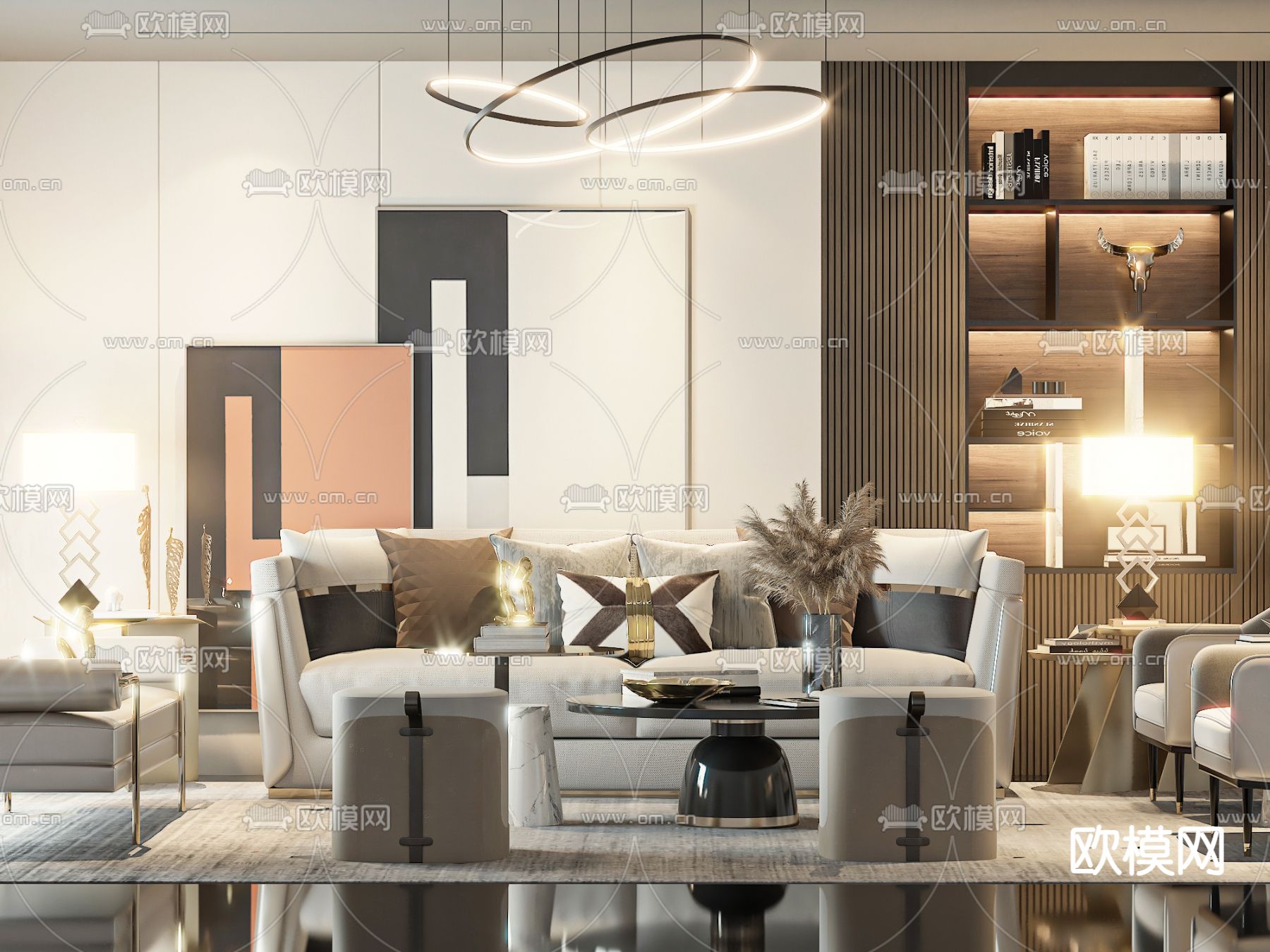 现代组合沙发3d模型下载