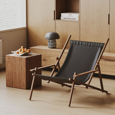  侘寂风休闲躺椅su模型 