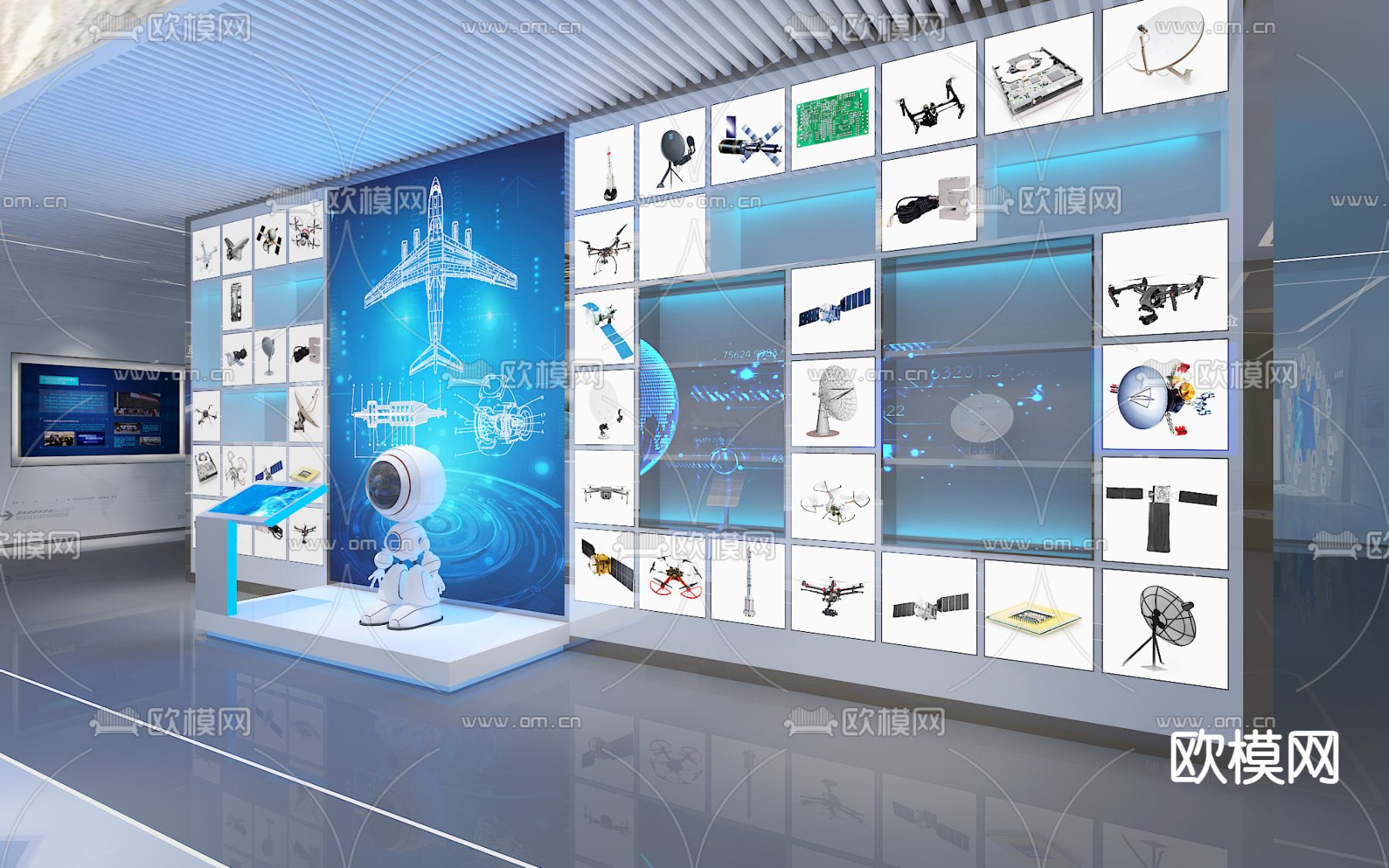 科技企业展厅su模型下载（渲染图2）