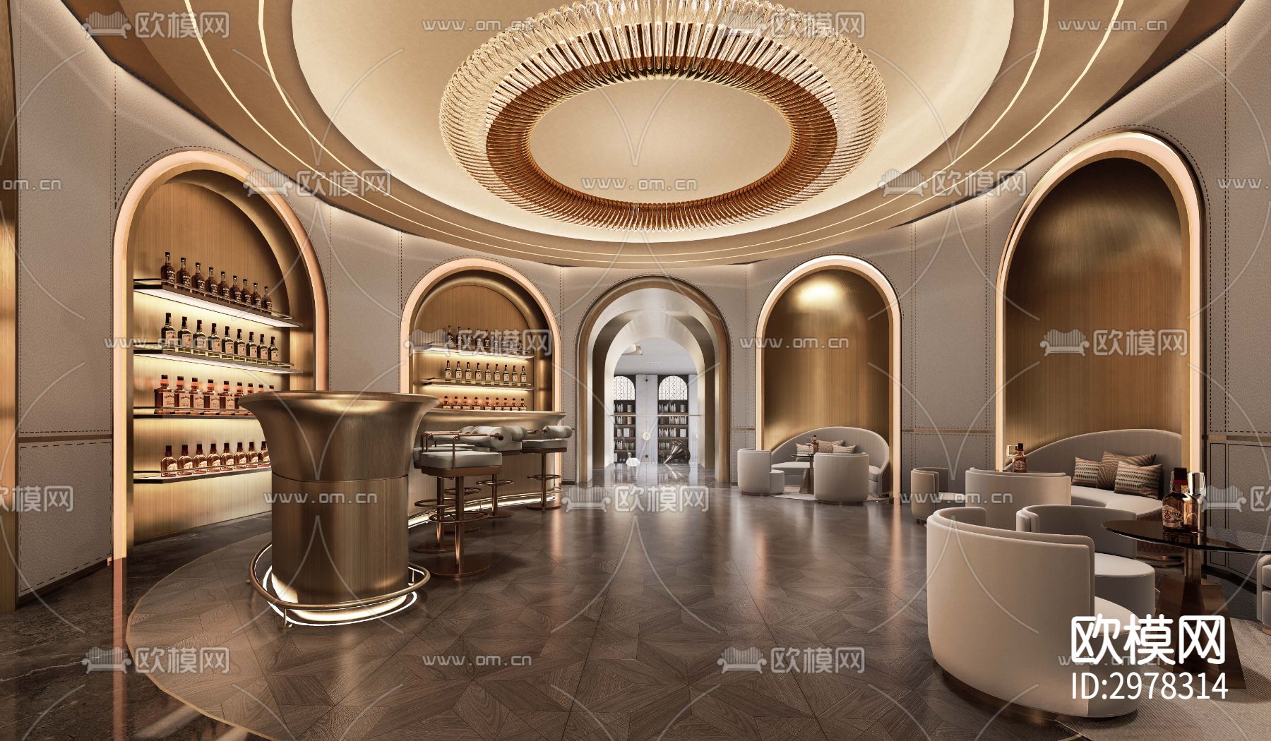 CCD-售楼处cad施工图下载（渲染图4）