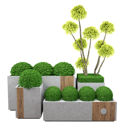  花池花坛su模型 