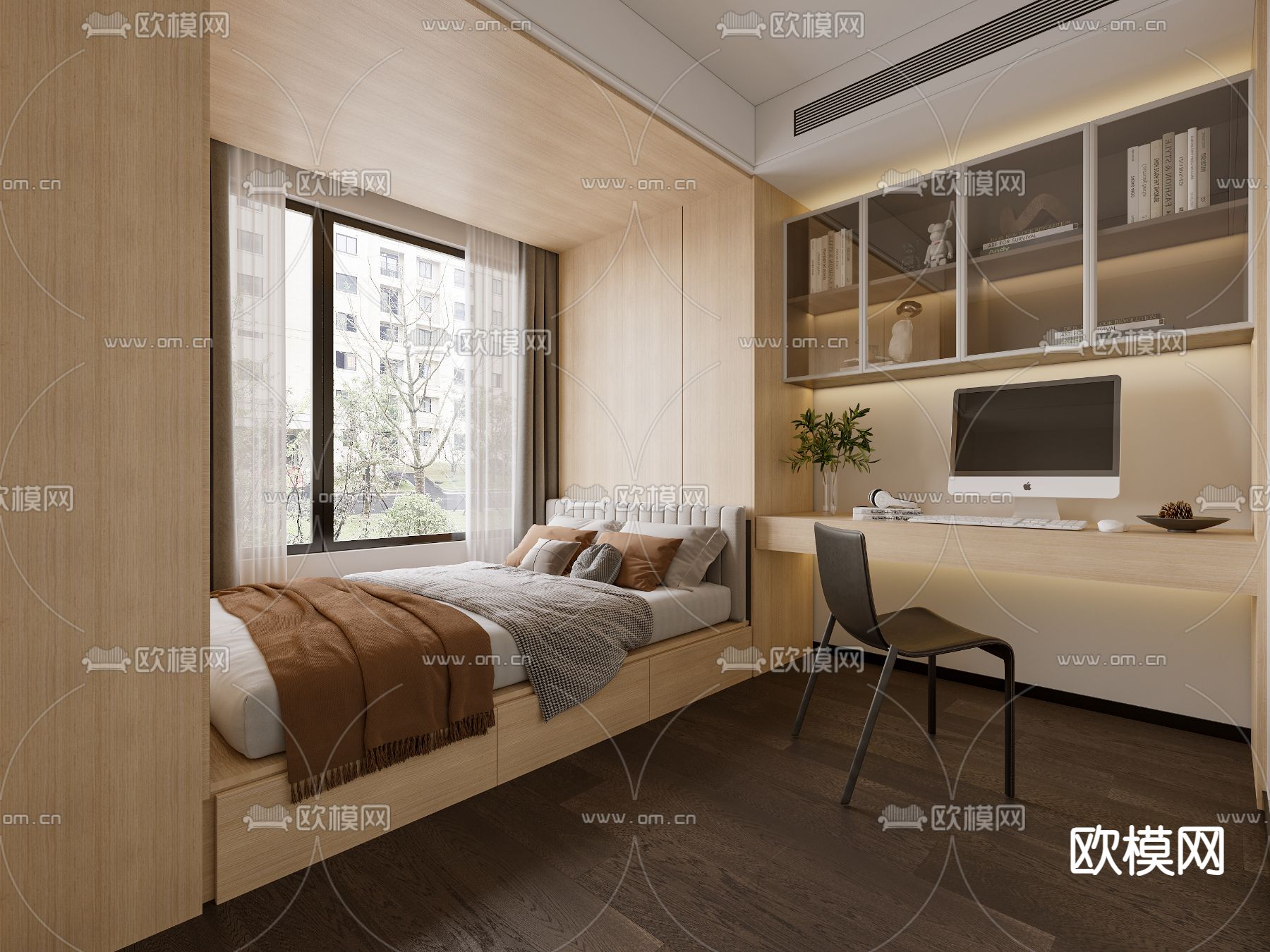 榻榻米卧室 次卧免费3d模型下载