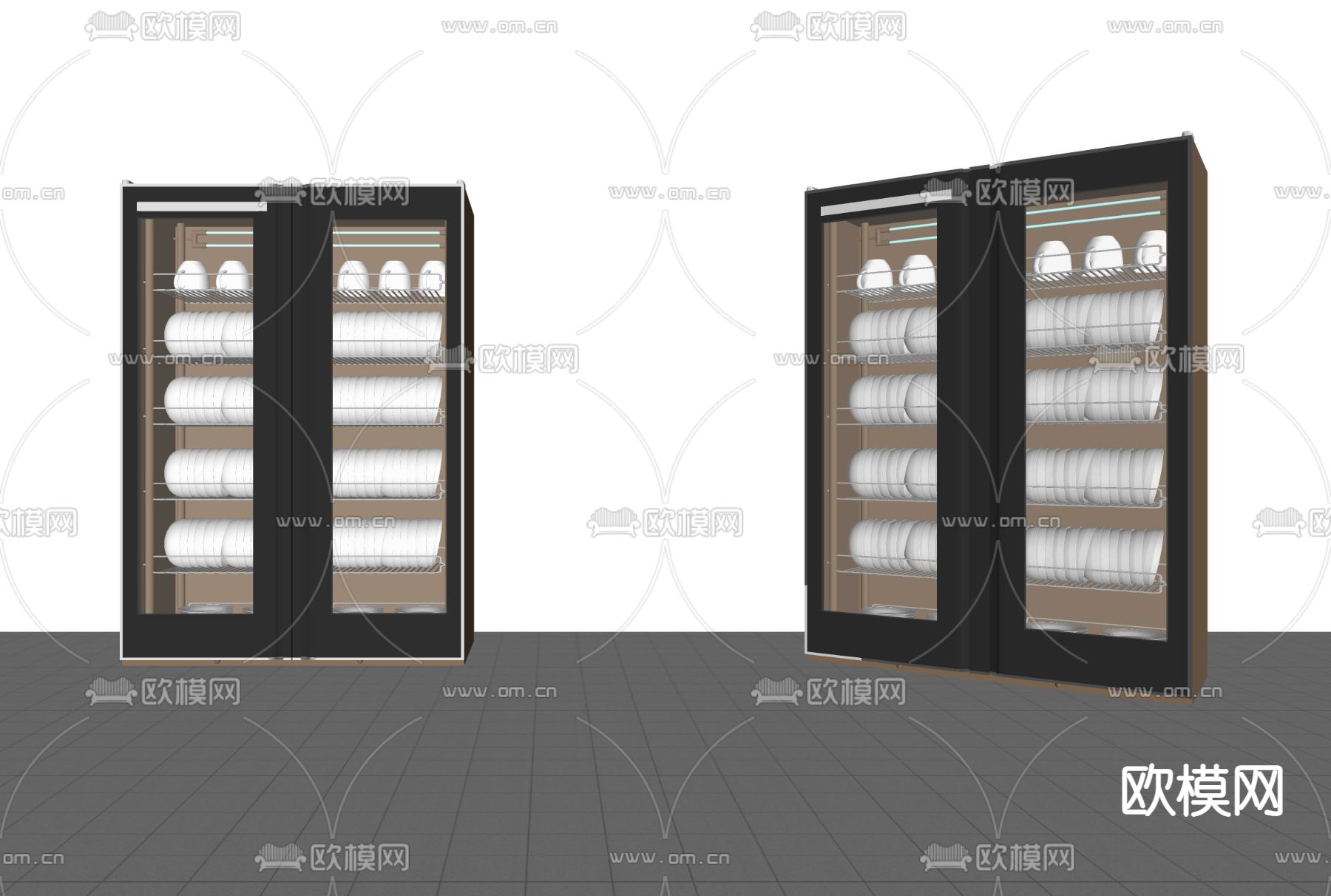 现代消毒柜su模型下载（渲染图1）