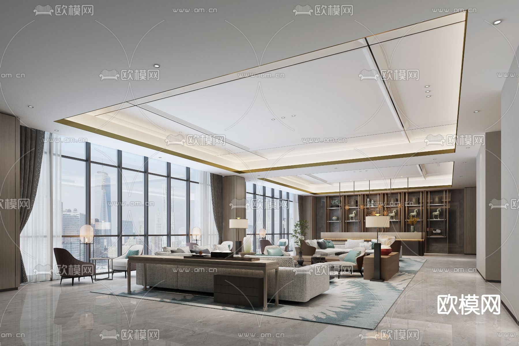 公司接待室 会客室3d模型下载