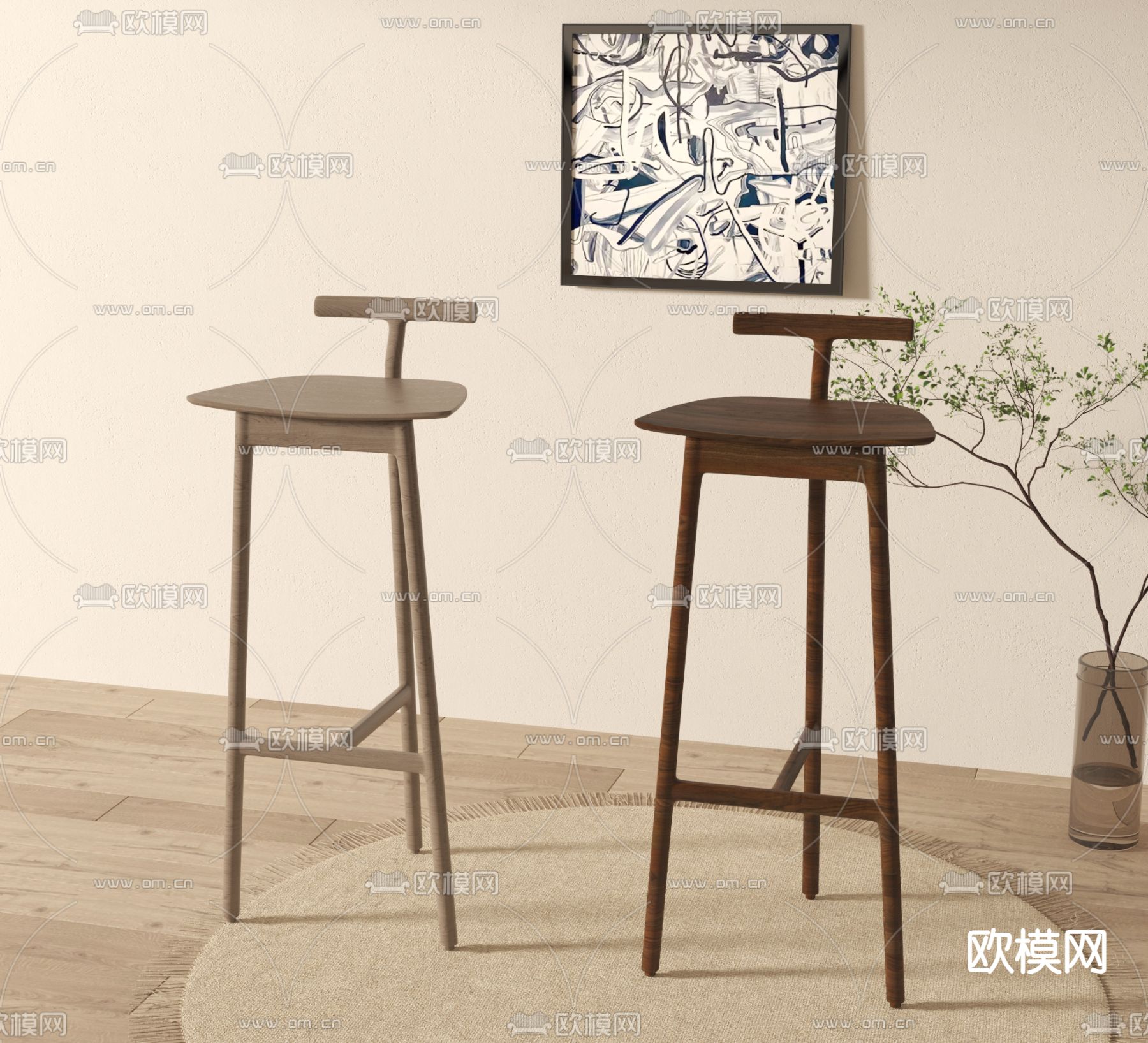 吧椅 吧凳 高脚凳3d模型下载