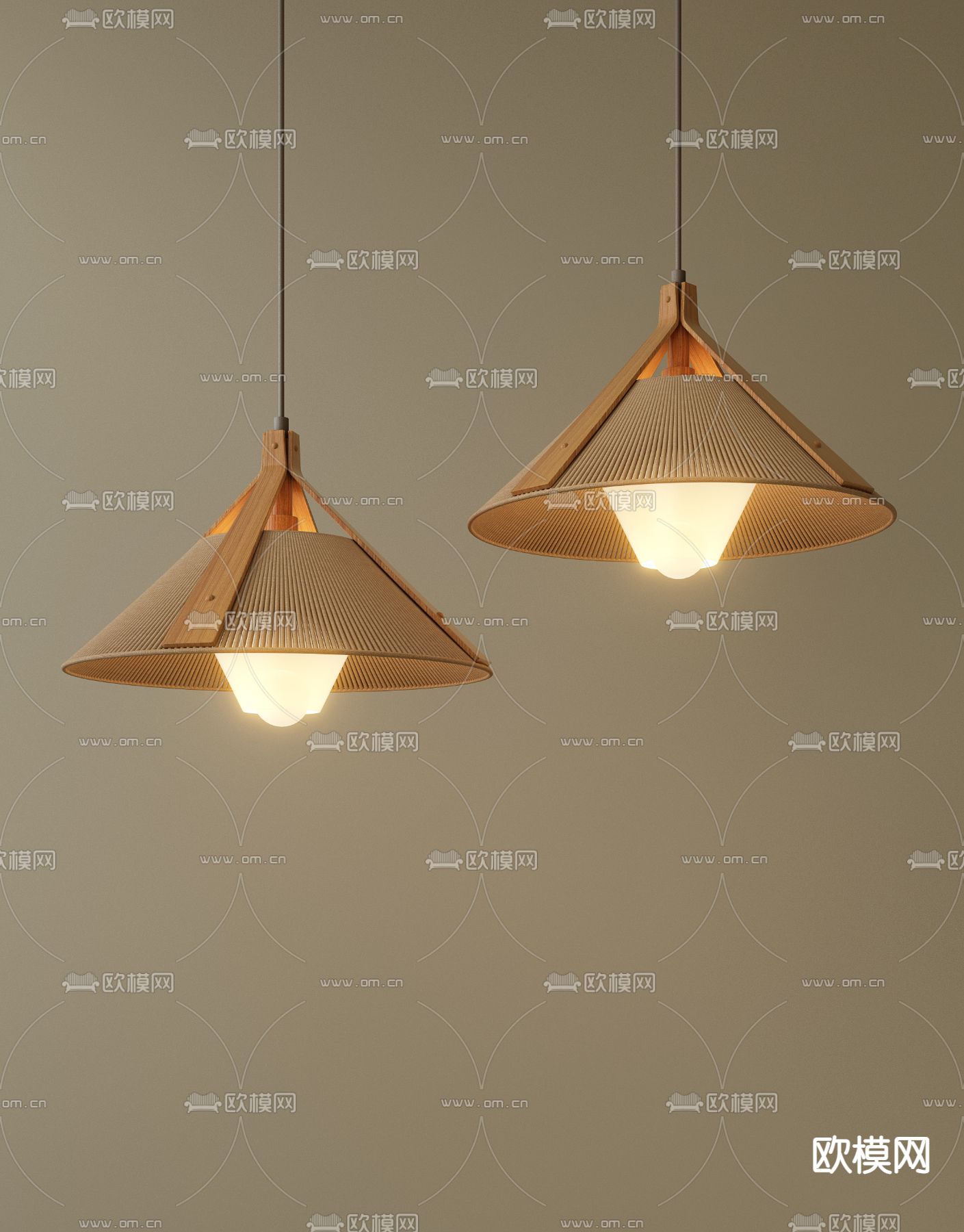 侘寂吊灯 餐厅吊灯3d模型下载