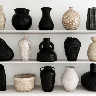  陶瓷 陶器 花瓶 器皿su模型 