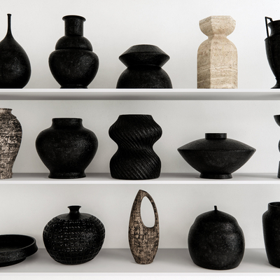  陶瓷 陶器 花瓶 器皿su模型 