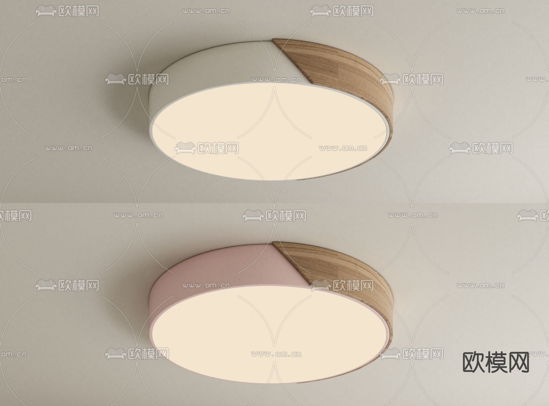 几何吸顶灯 卧室灯su模型下载（渲染图2）