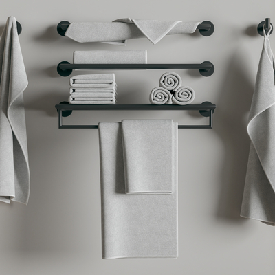 浴巾 毛巾架su模型